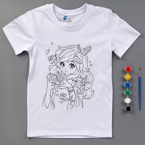 Набор для творчества футболка-раскраска «Аниме девочка», размер 140-146 см