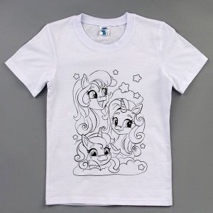 Набор для творчества футболка-раскраска «Единорожки», размер 122-128 см