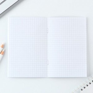 Блокнот А6, 32 л на скрепке, в клетку «Девочка с косичками»