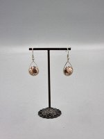 Серьги ручной работы с бронзовой вставкой под чешую