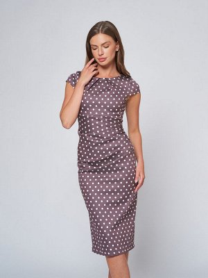 1001 Dress Платье хлопковое кофейное в горошек