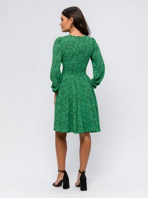 1001 Dress Платье зеленое с принтом и длинными рукавами