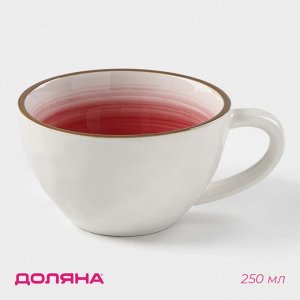 Чашка Доляна «Космос», 250 мл, фарфор, белая, красная