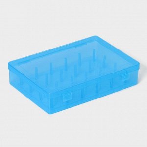 Бокс пластиковый для хранения ниток, 24 ячейки, 28x19,5x6 см, цвет МИКС