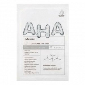 Тканевая маска,  с AHA Кислотами/LAYER CARE ABLE MASK, JM Solution, 30 г, (400/10)