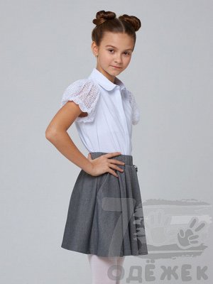 1165-1 Блузка для девочки короткий рукав (белый)