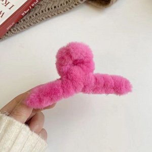 Заколка плюшевая, крабик, женский, для девочек, 1 шт.