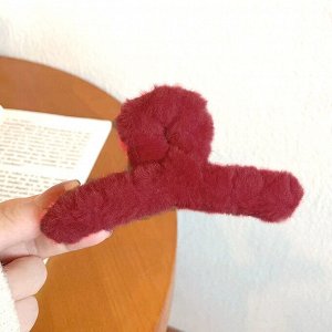Заколка плюшевая, крабик, женский, для девочек, 1 шт.