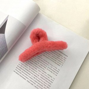 Заколка плюшевая, крабик, женский, для девочек, 1 шт.