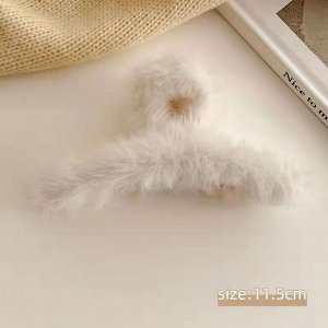 Заколка плюшевая, крабик, женский, для девочек, 1 шт.