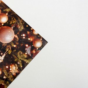 Бумага упаковочная глянцевая «Шары на ёлке», 70 × 100 см