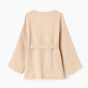 Комплект домашний женский (рубашка на запах, брюки) KAFTAN Basic размер, бежевый
