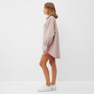 Комплект женский (рубашка, шорты) MINAKU: Oversize, серо-розовый