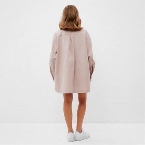 Комплект женский (рубашка, шорты) MINAKU: Oversize, серо-розовый