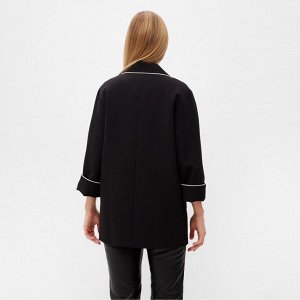 Пиджак женский с кантом MINAKU: Casual Collection, цвет черный