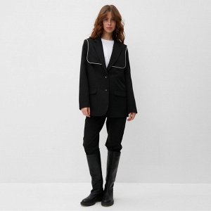 Пиджак женский с накидкой MINAKU: Casual Collection, цвет черный
