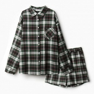 Пижама женская (рубашка и шорты) KAFTAN р. 48-50, зеленый