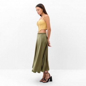 Юбка миди на запах женская MIST Classic Collection, хаки