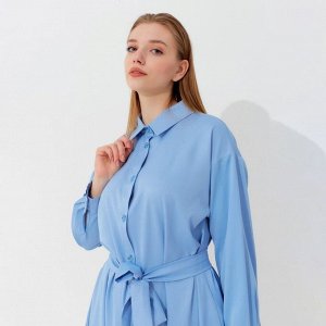 Платье женское MINAKU: Casual collection, цвет голубой, размер 52