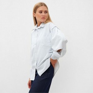 Блузка женская в полоску MINAKU: Casual collection цвет белый