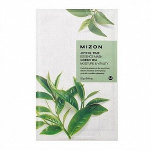 Увлажняющая и оживляющая тканевая маска с экстрактом зеленого чая Mizon Joyful Time Essence Mask Green Tea Moisture & Vitality