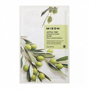 Смягчающая и увлажняющая тканевая маска с экстрактом оливы Mizon Joyful Time Essence Mask Olive Mild & Moisturising