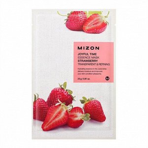 Смягчающая и осветляющая тканевая маска с экстрактом клубники Mizon Joyful Time Essence Mask Strawberry