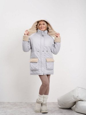 yollochka Куртка зимняя &#039;Лама&#039; светло-серый