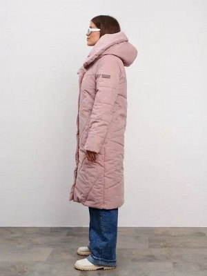 yollochka Пальто женское зимнее серо-розовый