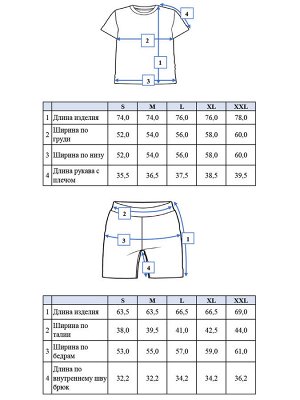 Комплект трикотажный для мужчин: фуфайка (футболка), шорты