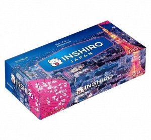 Салфетки бумажные в коробке INSHIRO City 2 слоя, белые, 250 шт./коробка