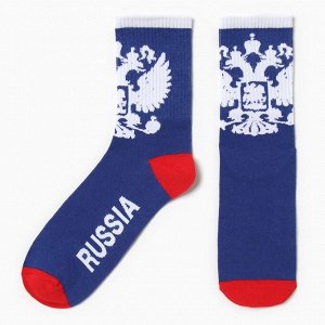 Носки мужские «Russia» размер 41-44 (27-29 см), синий