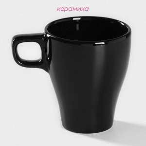 Кружка керамическая Доляна Coffee break, 280 мл, цвет чёрный