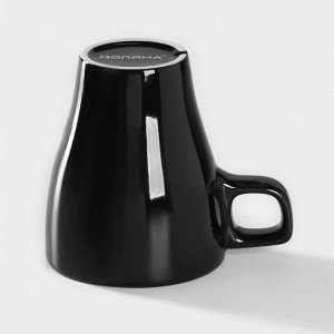 Кружка керамическая Доляна Coffee break, 280 мл, цвет чёрный