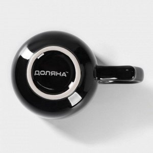 Кружка керамическая Доляна Coffee break, 380 мл, цвет чёрный