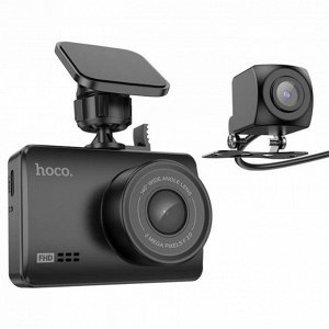 Видеорегистратор HOCO DV3 с двумя камерами HD1080 поддержка флешки до 128GB Black