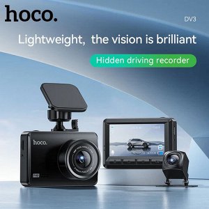 Видеорегистратор HOCO DV3 с двумя камерами HD1080 поддержка флешки до 128GB Black