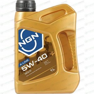 Масло моторное NGN A-Line Gold 5w40, синтетическое, API SN/CF, ACEA A3/B4, универсальное, 1л, арт. V272085602