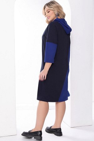 Платье "Модное веяние" (темно-синее/электрик) П8214