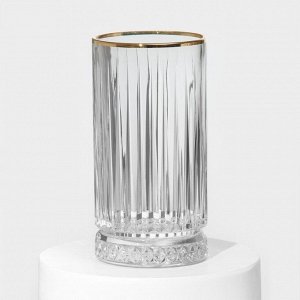Набор стеклянных стаканов Elysia, 445 мл, 4 шт, с золотой каймой