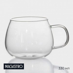 Кружка стеклянная Magistro «Валенсия», 330 мл, 10x8 см