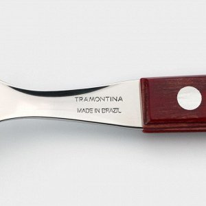 Вилка столовая Tramontina Polywood, длина 19 см, нержавеющая сталь, деревянная ручка, цвет каштановый