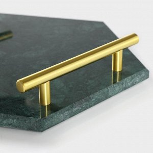 Поднос Magistro Marble, 25x29 см, мрамор, цвет изумрудный
