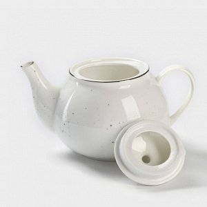 Чайник фарфоровый заварочный Доляна «Млечный путь», 900 мл, цвет белый в крапинку