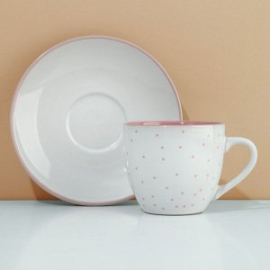 Чайная пара керамическая Dolce Ceramo. «Горошек», 250 мл