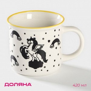 Кружка-хамелеон фарфоровая Доляна «Единорог», 420 мл
