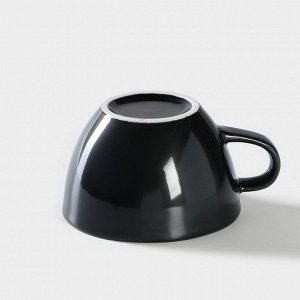 Чашка фарфоровая кофейная «Акварель», 210 мл, цвет чёрный