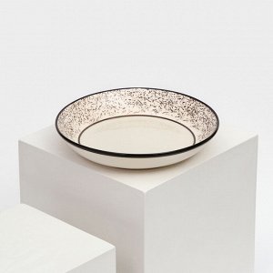 Тарелка керамическая "Обеденная", 550 мл, 20 см, серая, 1 сорт, Иран