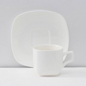 Сервиз фарфоровый чайный Wilmax Ilona, 12 предметов: 6 чашек 200 мл, 6 блюдец, цвет белый