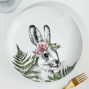 Тарелка керамическая Dolce Ceramo. «Зайка», 22,5 см